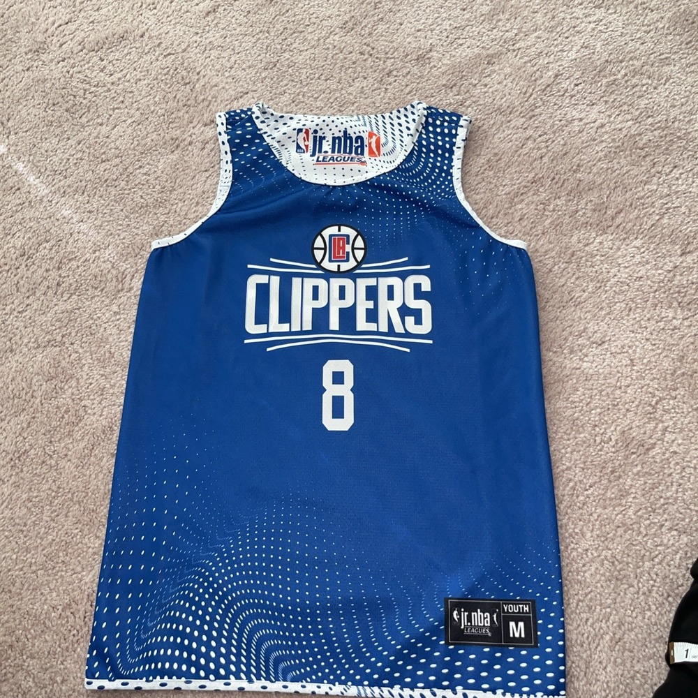 NBA Jr League Jersey LA Clippers Size Youth Medium #8 Reversible Jersey